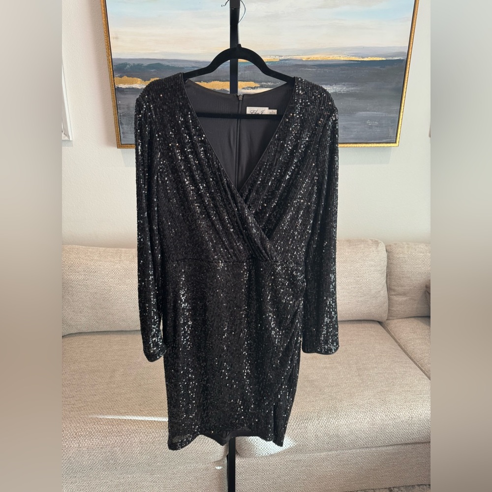 Eliza J Black Sequenced dress XL